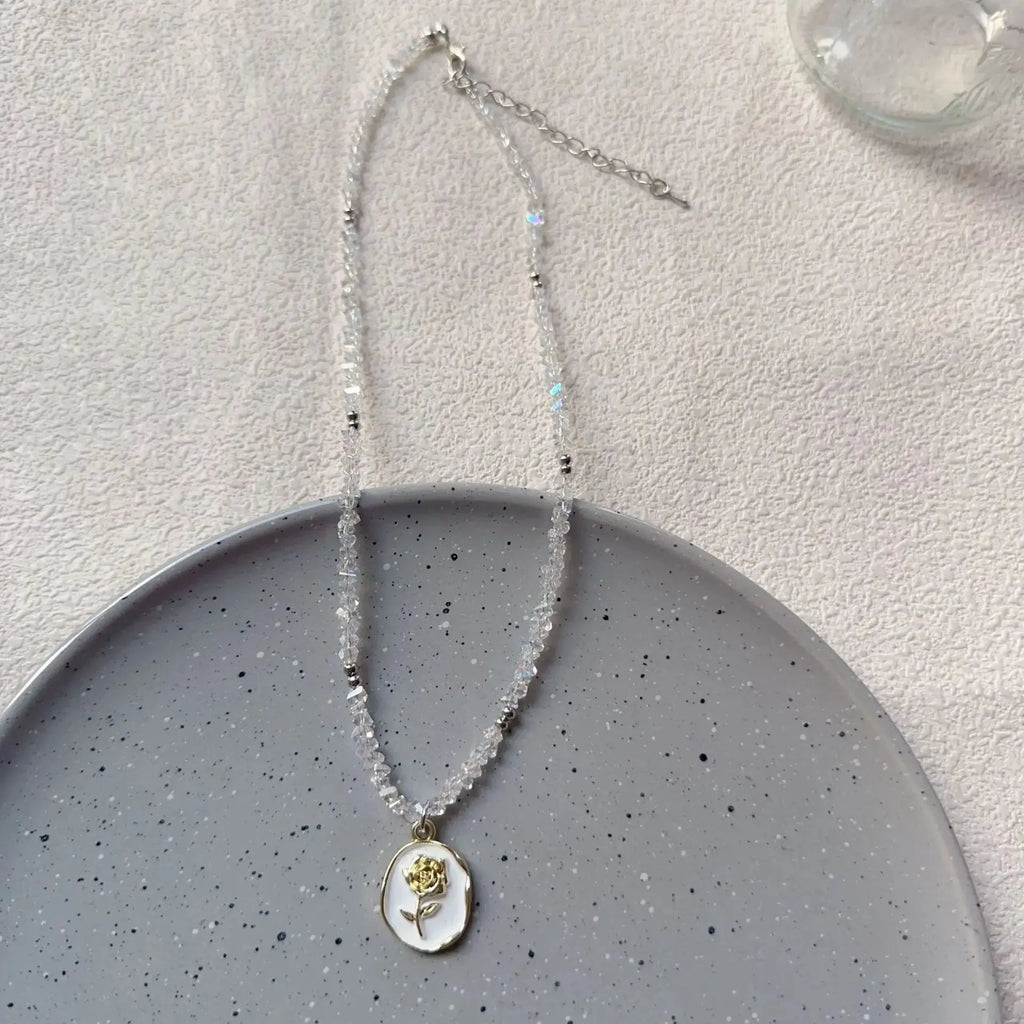 Vintage Zircon Crystal Heart Pendant Geometric Baroque Transparent Crystal Chain Necklace for Women Choker Party Jewelry N478 Smart_Life_Tech