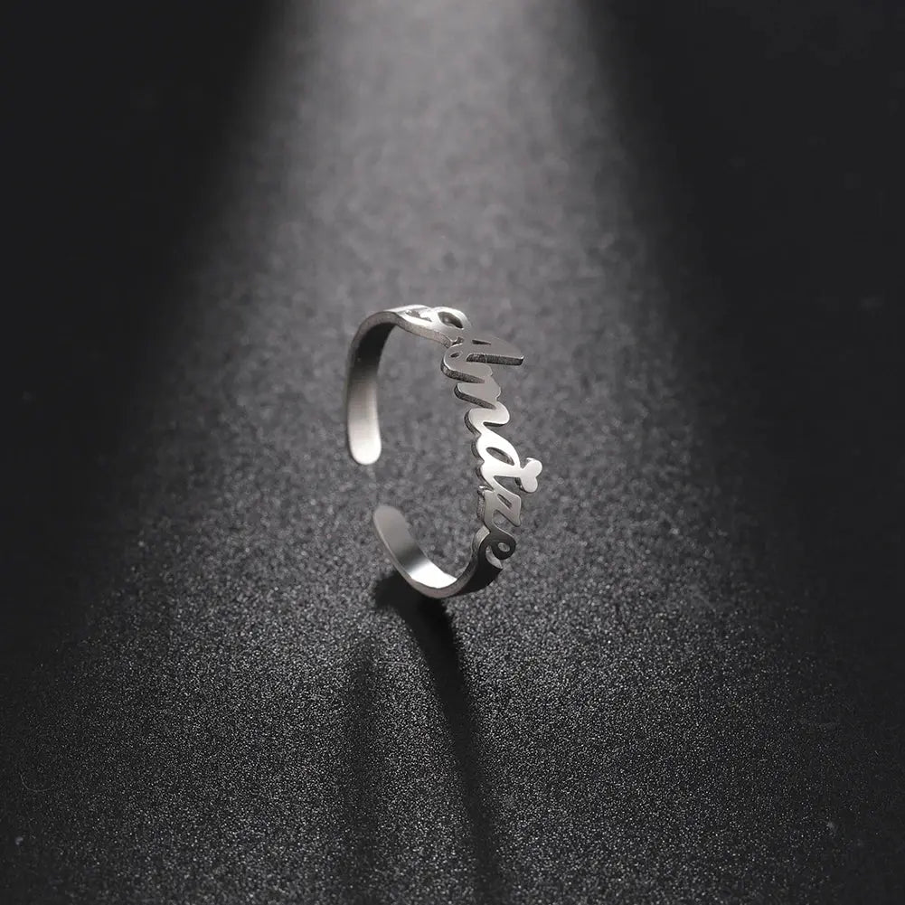 Custom Double First Name Finger Ring For Women Men Personalized Couple Family Gift Gold Color Stainless Steel Metal Jewelry Smart_Life_Tech