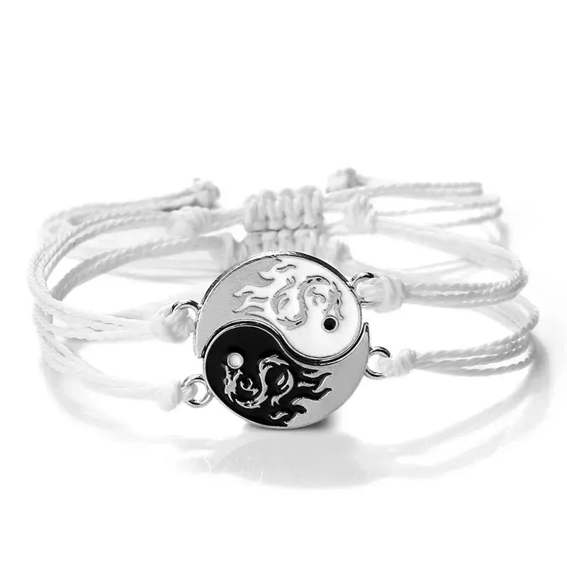 2Pcs/set Dragon Tai Chi Gossip Braided Bracelet for Women Men Best Friends Adjustable Yin Yang Bracelets Fashion Couple Jewelry Smart_Life_Tech