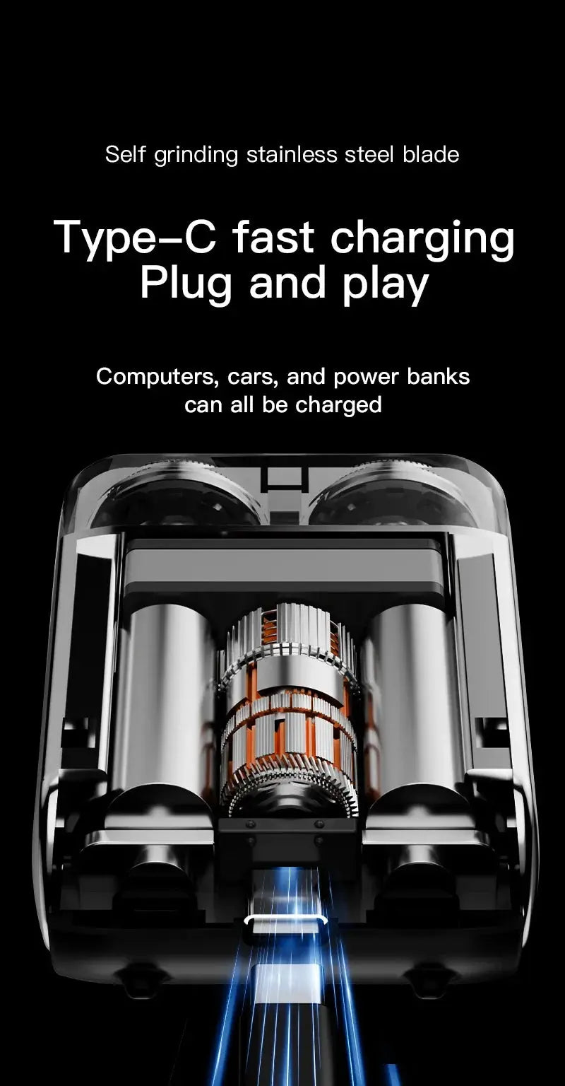 R20 Mini Electric Smart Shaver Shaver Digital Display Dual Blade Rechargeable Shaver Powerful Beard Trimmer Household Car Shaver Smart_Life_Tech