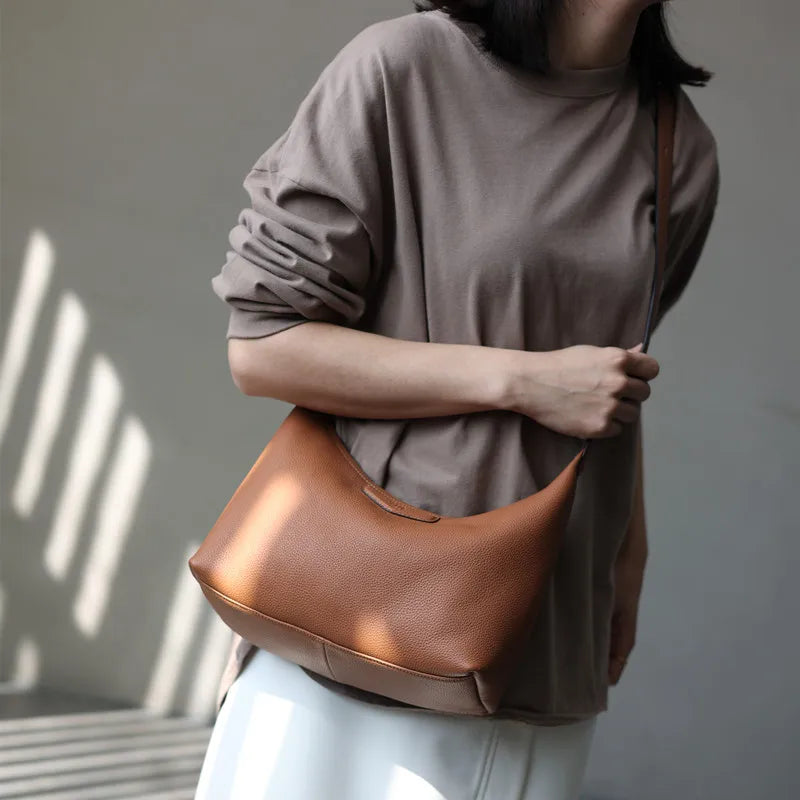 New Arrival Underarm Bag Women Genuine Leather Crossbody Bag Fashion Female Nylon Handbag Luxury Messenger Purses