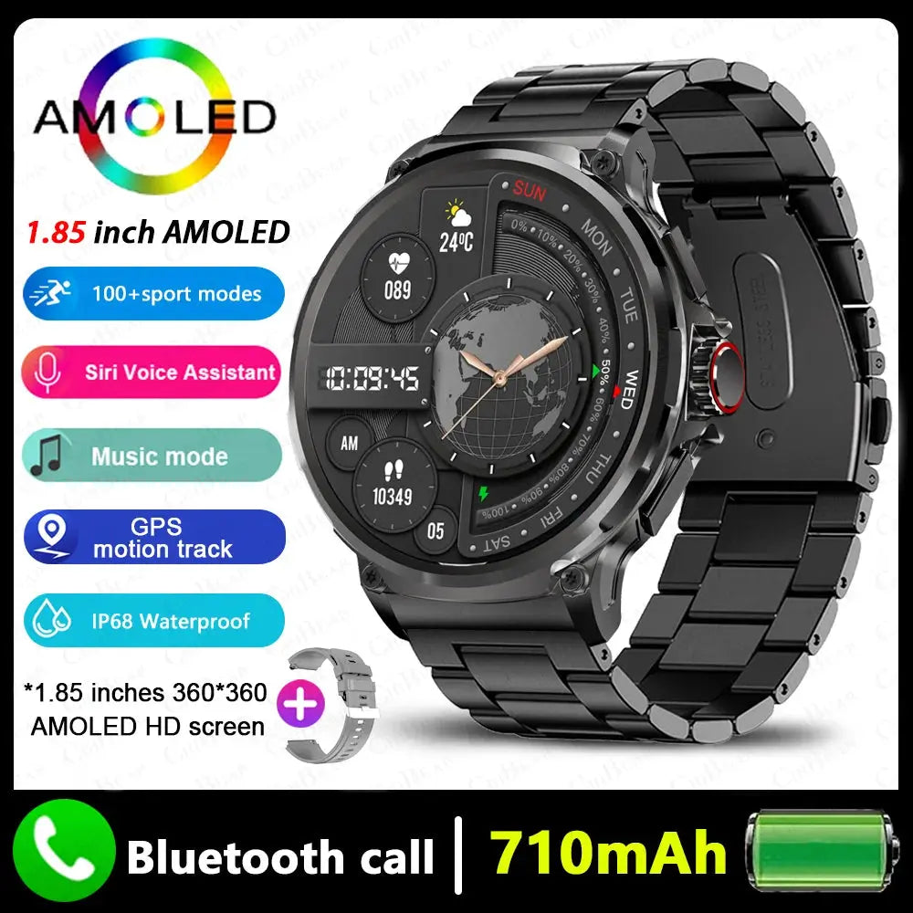 Men GPS Track Smart Watch 1.85 Inch Ultra HD AMOLED Screen Smart_Life_Tech