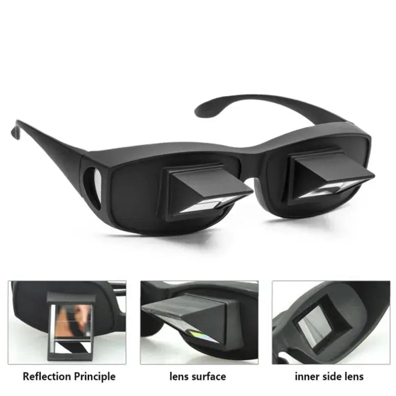 Amazing Lazy Creative Periscope Horizontal Reading Books Sit Glasses On Bed Lie Down View TV Myopia Usable Prism Spectacles Smart_Life_Tech