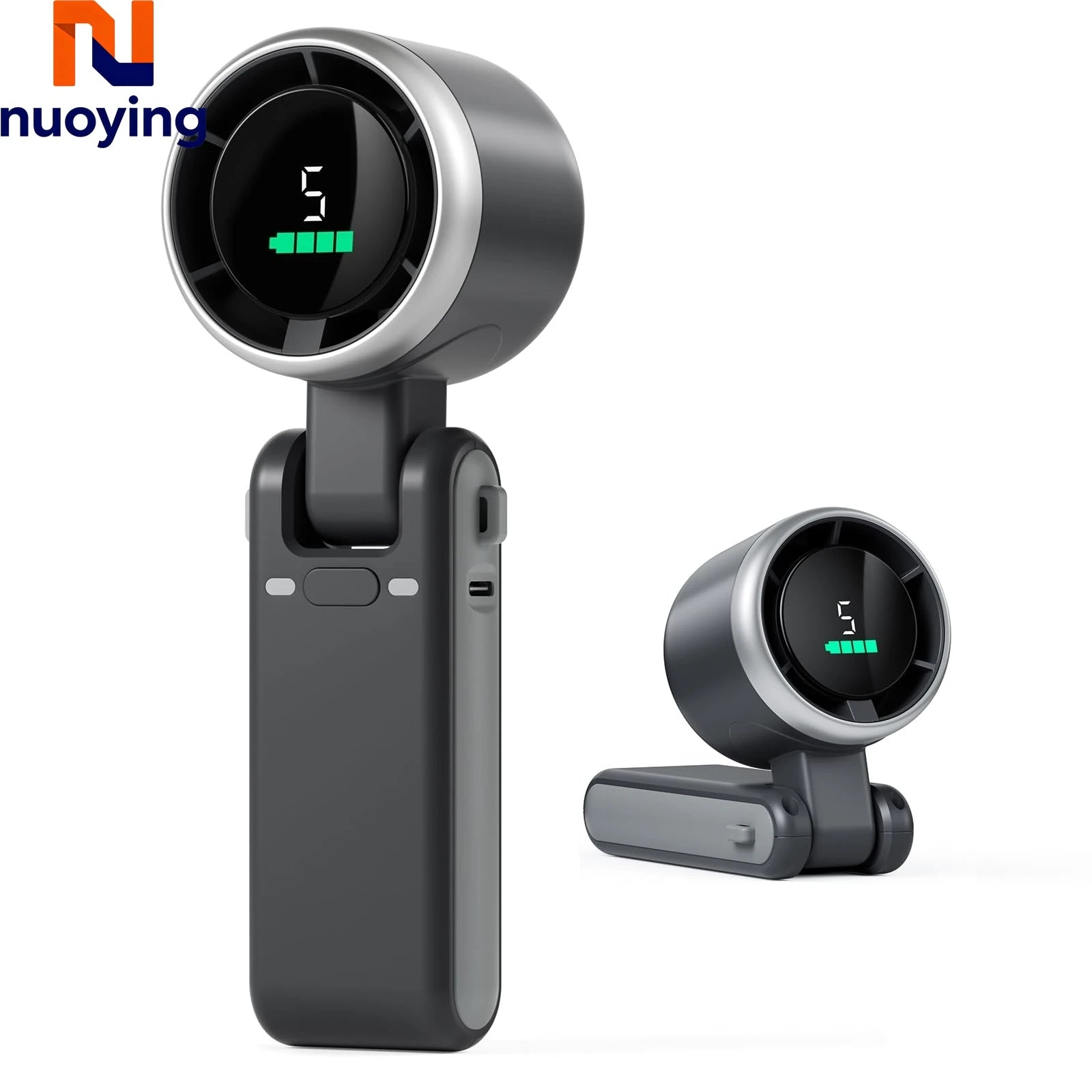 Portable Turbo Handheld Fan USB 5 Speeds 180° Foldable Powerful Personal Cooling Fan for Travel Outdoor