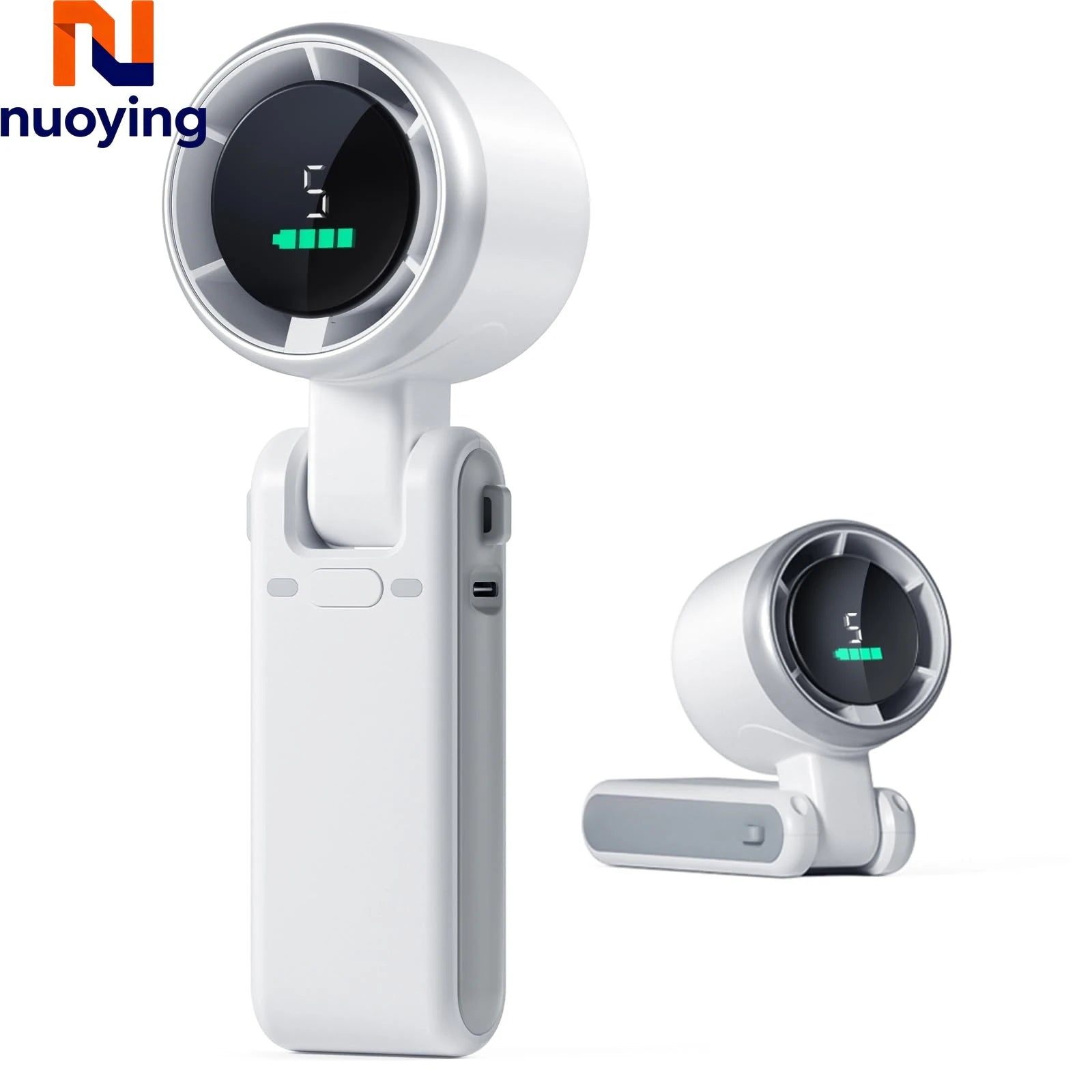 Portable Turbo Handheld Fan USB 5 Speeds 180° Foldable Powerful Personal Cooling Fan for Travel Outdoor
