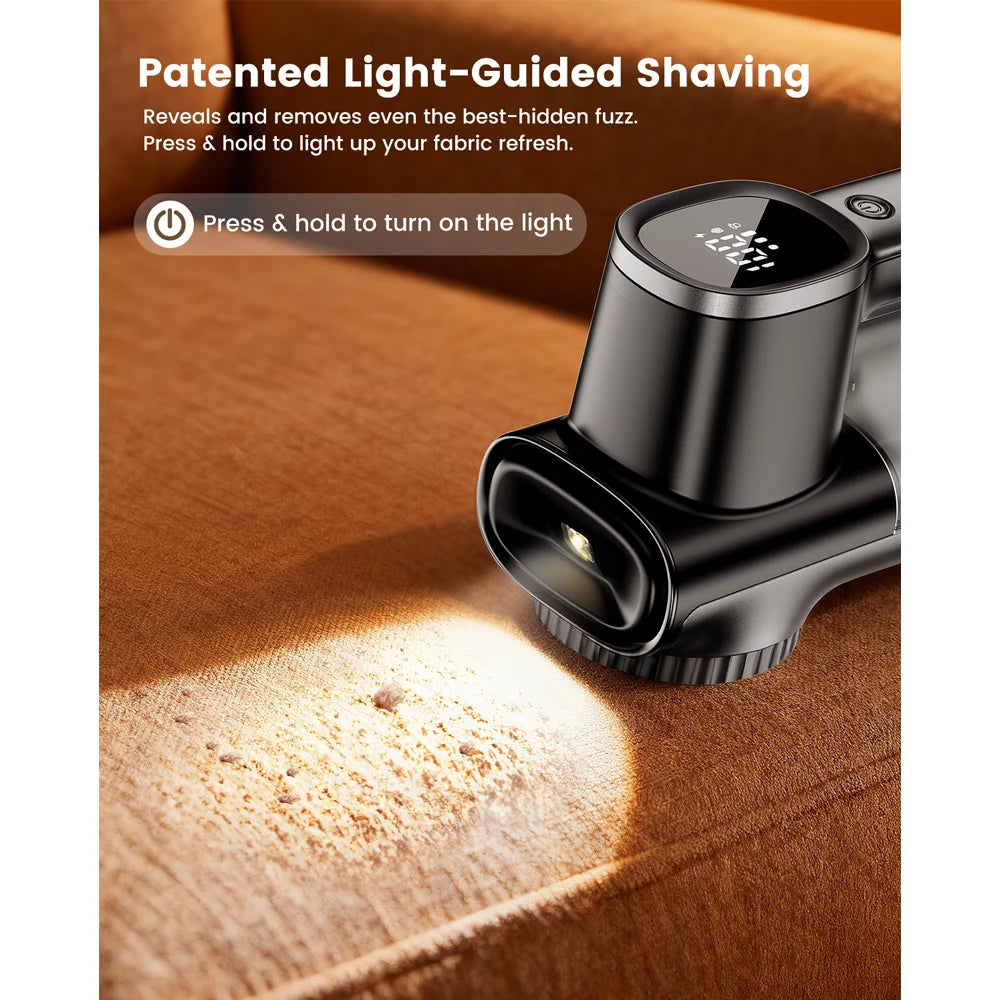Rechargeable Lint Remover 3 Speeds Fabric Shaver with LED Display 6-Leaf Blades Sweater Shavers for Clothing and Furniture
