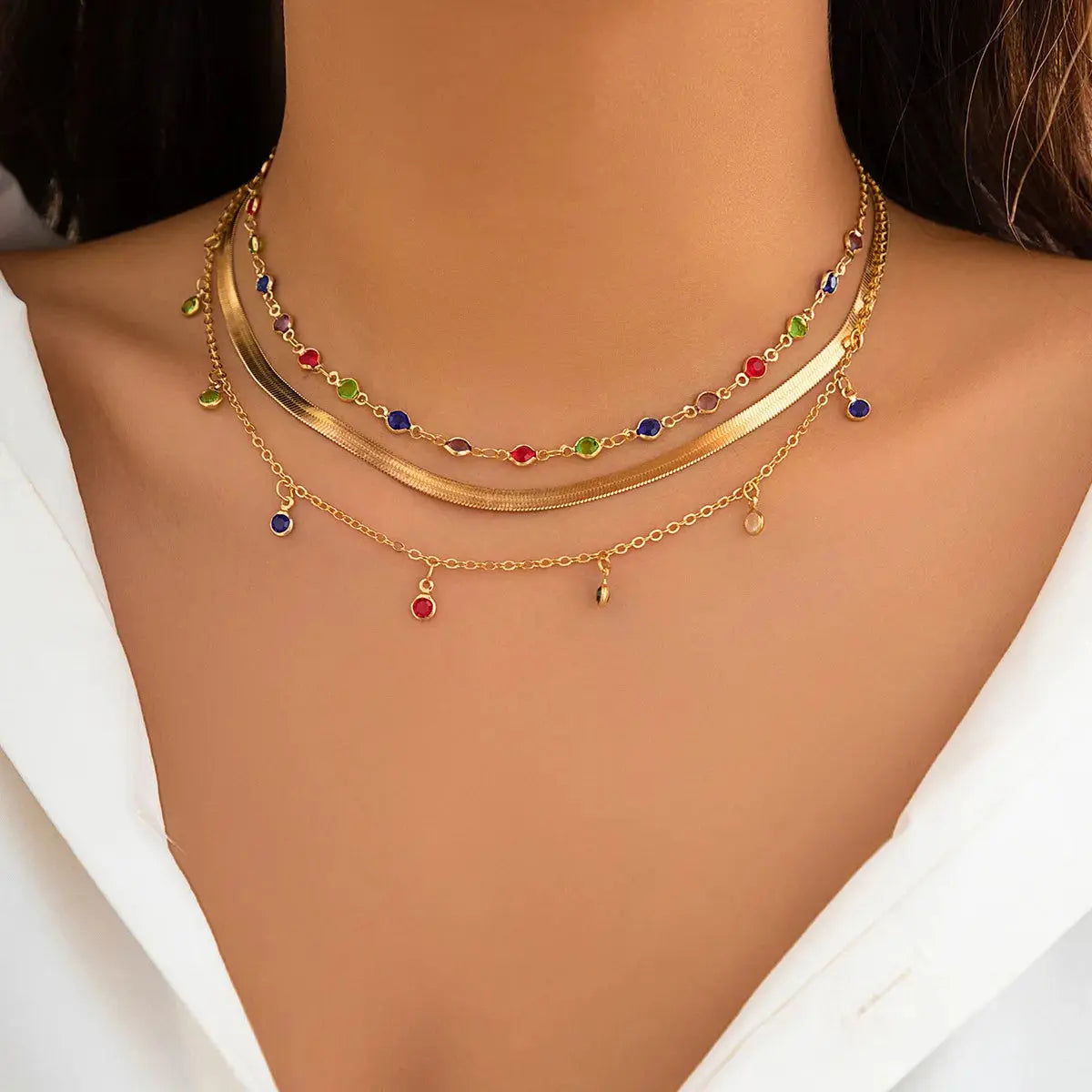 Vintage New Gold Color Multiple Styles Necklace For Women Boho Trendy Multi-Layer Crystal Pendant Necklaces Set Jewelry Gifts Smart_Life_Tech