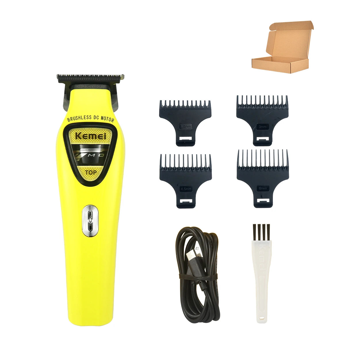 Kemei Hair Trimmers Professional Hair Clippers External Rotor Brushless Motor Hair Trimmers Adjustable Trimmer for Men KM-1566