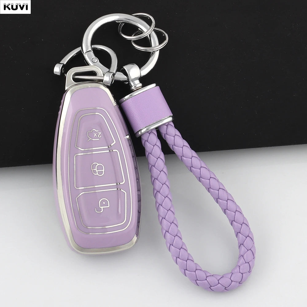 New TPU Car Smart Key Case Cover Shell For Ford Focus 3 4 ST Mondeo MK3 MK4 Fiesta Fusion Kuga Ecosport Protect Fob Accessories