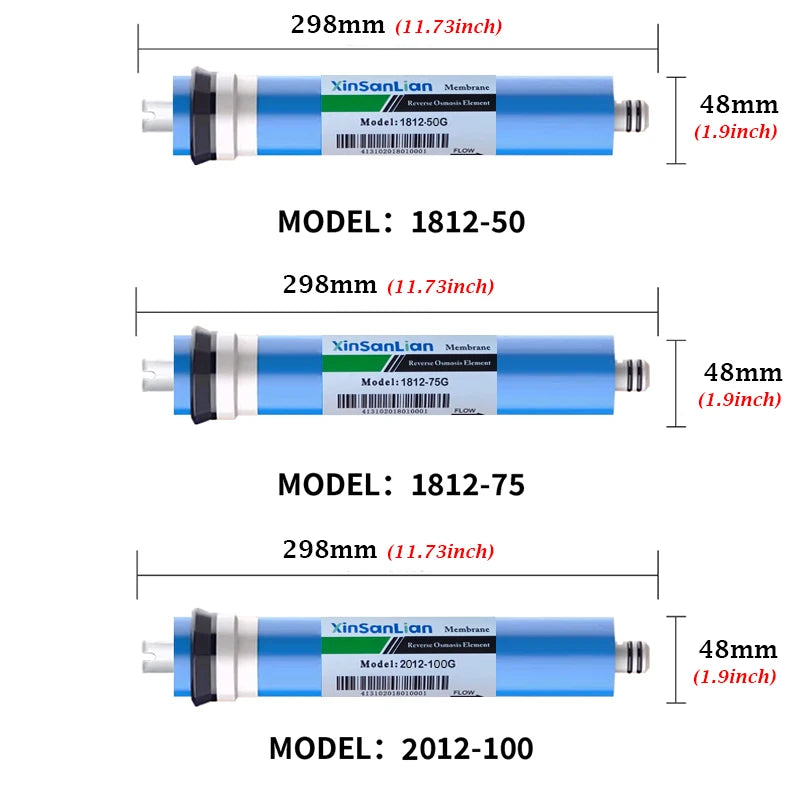 Water Filter Cartridge Reverse Osmosis RO Membrane Household Replace Filter Purifier Water Drinking Treatment 100/125/150/400GPD Smart_Life_Tech