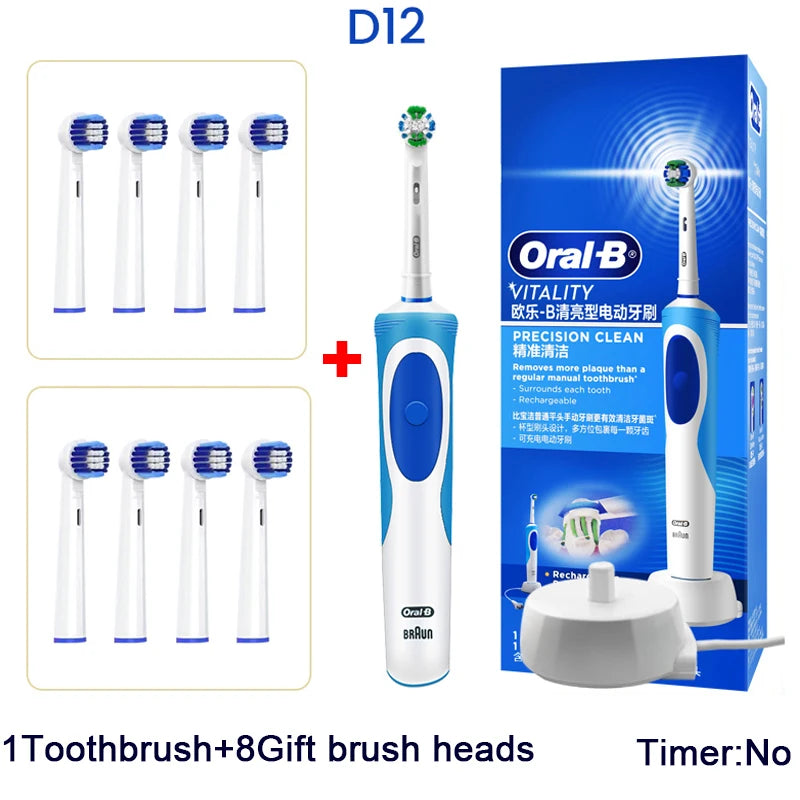Oral-B Electric Toothbrush Rotation Vibrate Clean 3D White Tooth Adult Electric Tooth Brush Rechargeable Replaceable Brush Heads