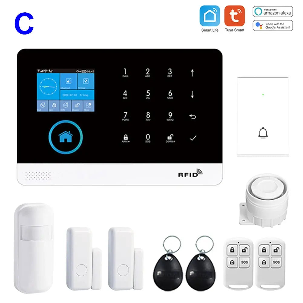 TAIBOAN PG103 2.4 inch Screen 4G WIFI GSM Home Bulgar Security System for Home 433MHz APP Control RFID Card with PIR Motion Smart_Life_Tech