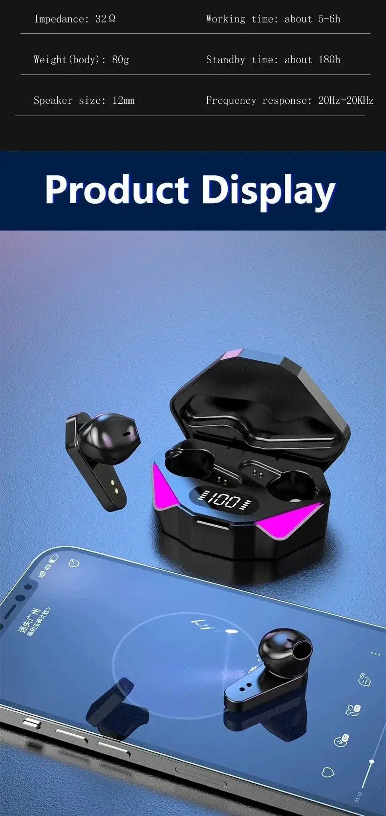 TWS Wireless Bluetooth Headset LED Display Gamer Earbuds with Mic Wireless Headphones Noise Cancelling Bluetooth Earphones X15 Smart_Life_Tech