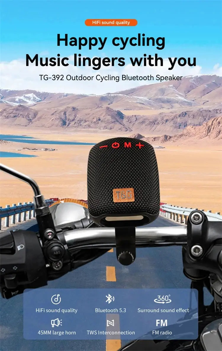 TG392 Outdoor Bicycle Bluetooth Speaker Portable Wireless Sound Box Rechargeable Handlebar Speaker Waterproof Bluetooth Speaker Smart_Life_Tech