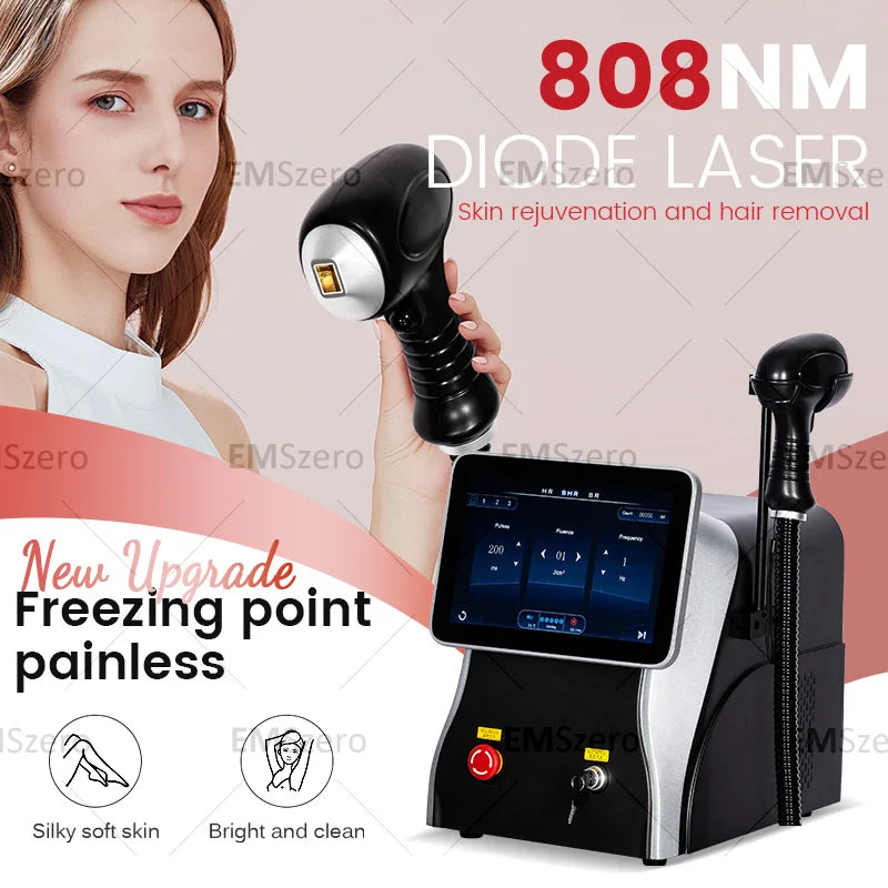 4500W Diode Laser Angel's Light Emerald Ice Platinum Cooling Head 3 Wavelengths 100J Permanent Painless Hair Removal Device