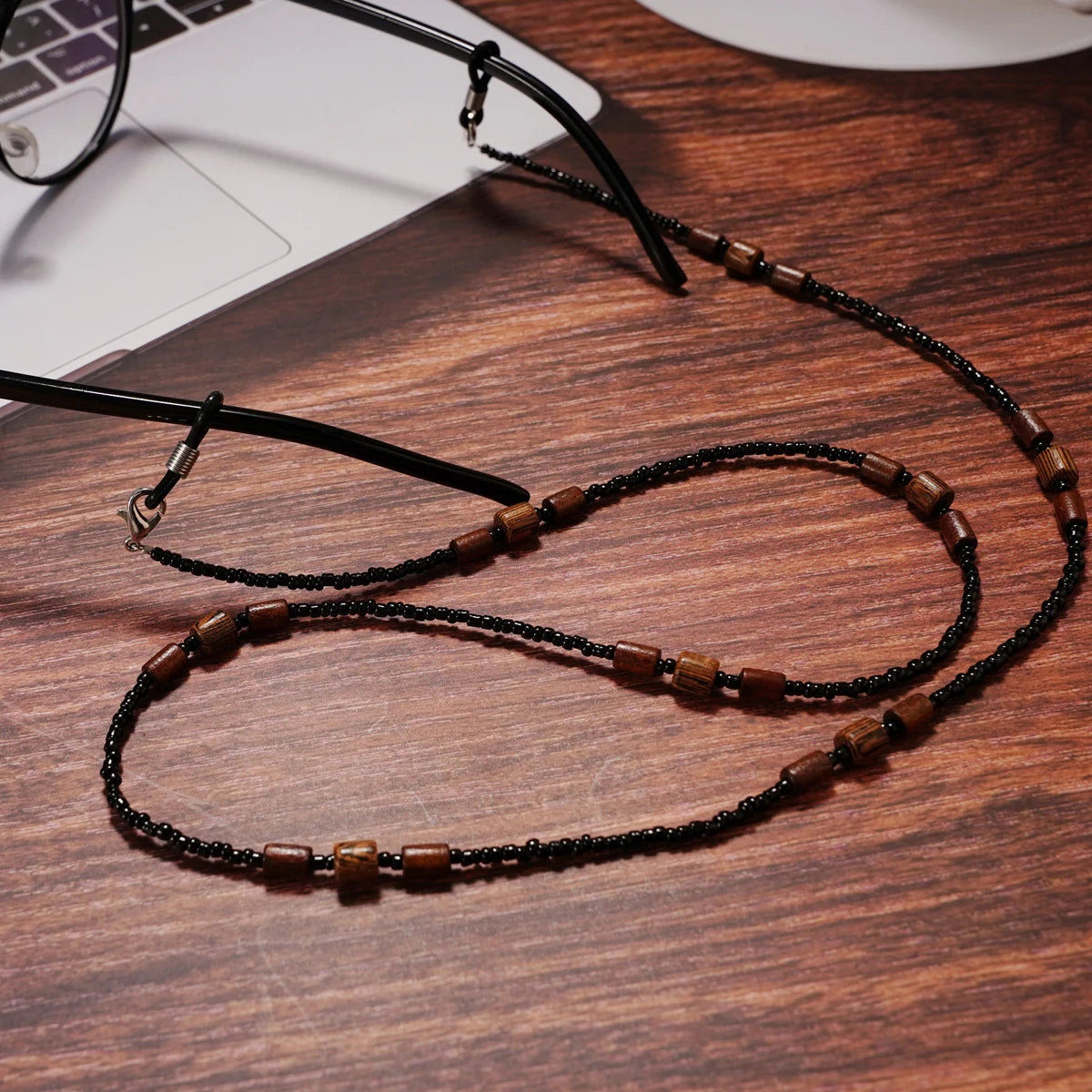 2022 New Wooden Beaded Glasses Chain for Women Fashion Lanyard Acrylic Mask Sunglassses  Strap Cord Hanging Neck Hold