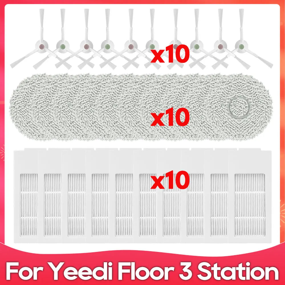 Compatible For ( Yeedi Floor 3 Station ) Robot Vacuum Cleaner Spare Parts Accessories Main Side Brush Mop Rag Cloth