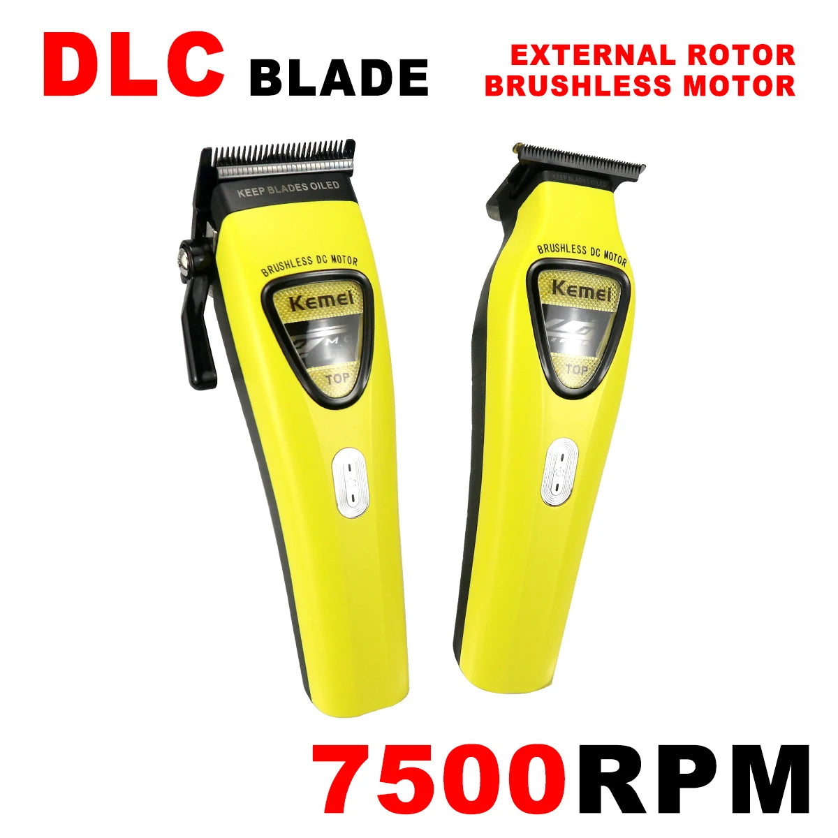 Kemei Hair Trimmers Professional Hair Clippers External Rotor Brushless Motor Hair Trimmers Adjustable Trimmer for Men KM-1566