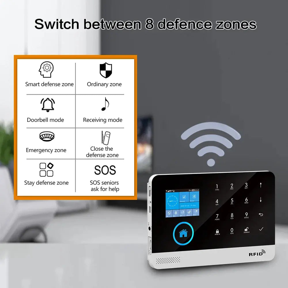 TAIBOAN PG103 2.4 inch Screen 4G WIFI GSM Home Bulgar Security System for Home 433MHz APP Control RFID Card with PIR Motion Smart_Life_Tech