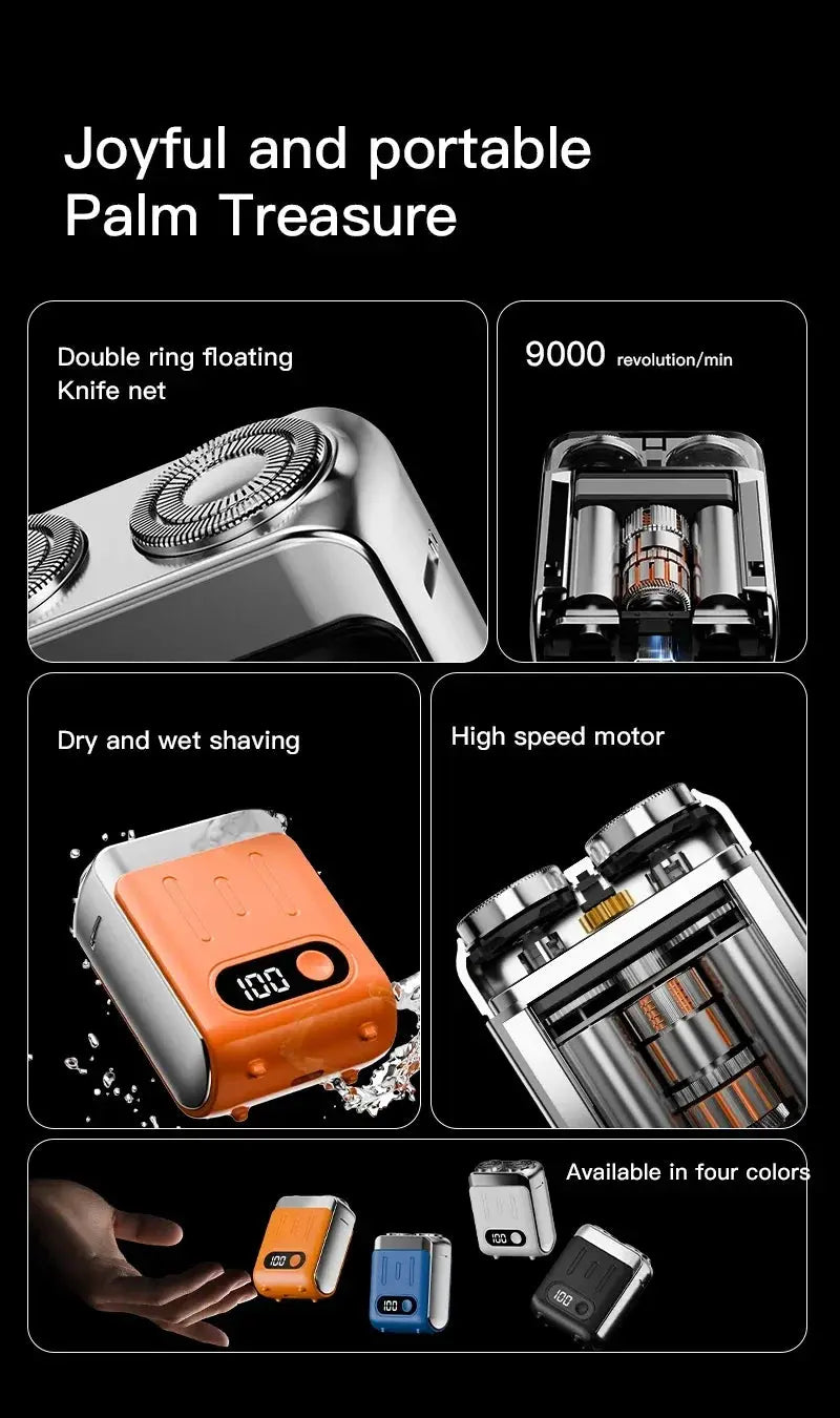 R20 Mini Electric Smart Shaver Shaver Digital Display Dual Blade Rechargeable Shaver Powerful Beard Trimmer Household Car Shaver Smart_Life_Tech