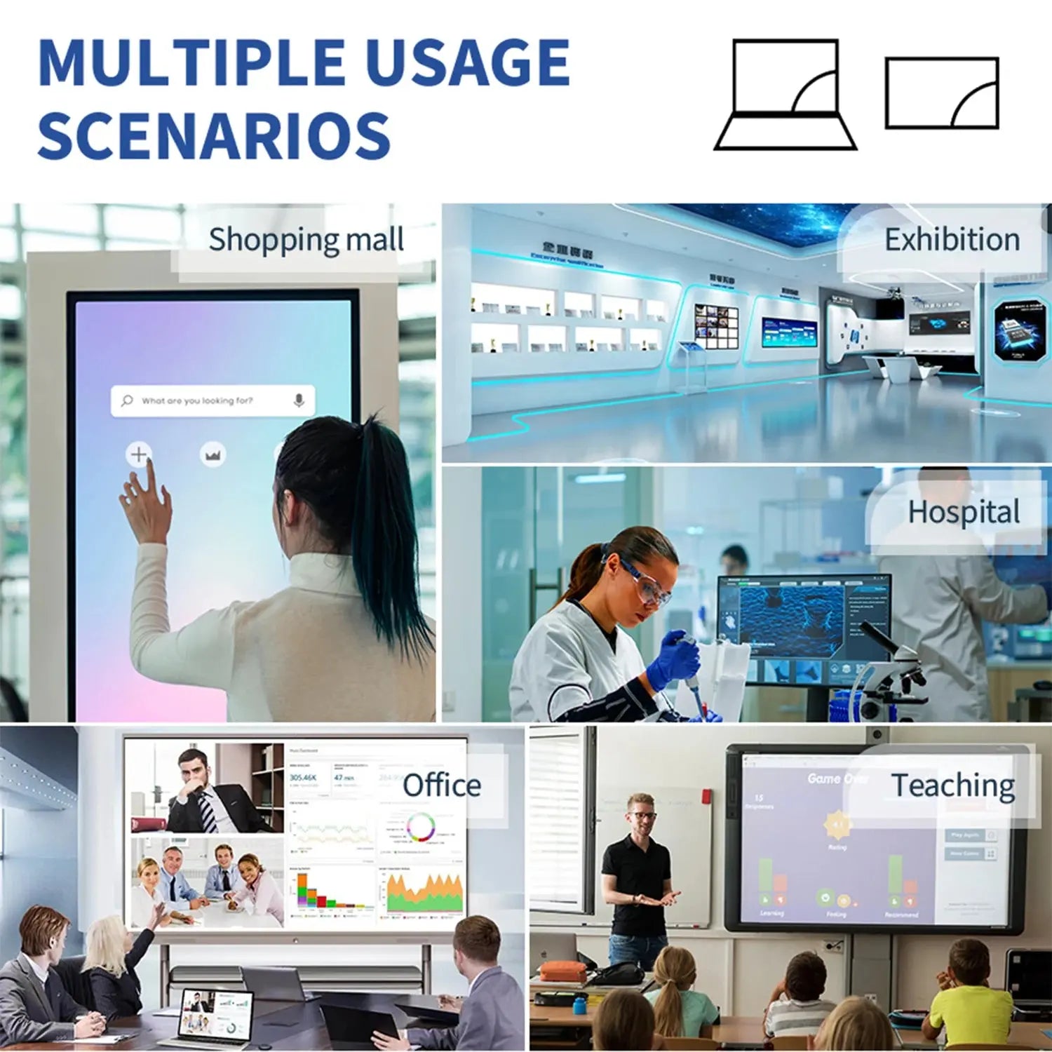 TouchWo 32 43 55 65" Interactive Whiteboard Touchscreen Monitor,All-in-One Touch Computer Smart Board For Office Classroom Smart_Life_Tech