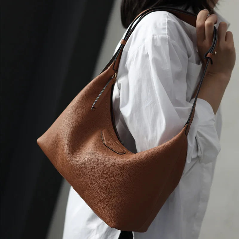 New Arrival Underarm Bag Women Genuine Leather Crossbody Bag Fashion Female Nylon Handbag Luxury Messenger Purses