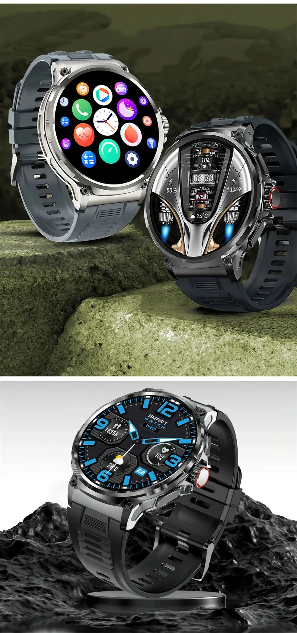 Men GPS Track Smart Watch 1.85 Inch Ultra HD AMOLED Screen Smart_Life_Tech