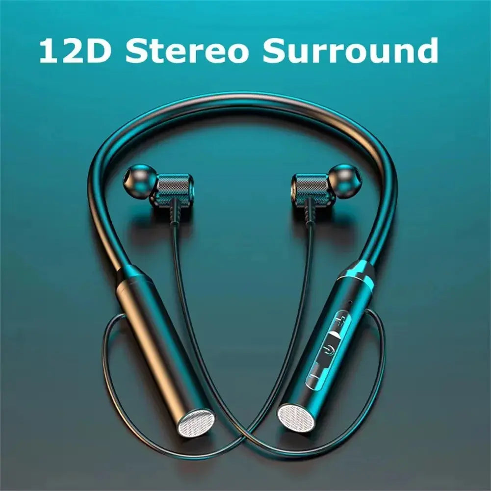Wireless Bluetooth Earphones Neckband Headphones Gaming Stereo Sports Headset Halter Waterproof Magnetic Earbud with LED Display Smart_Life_Tech