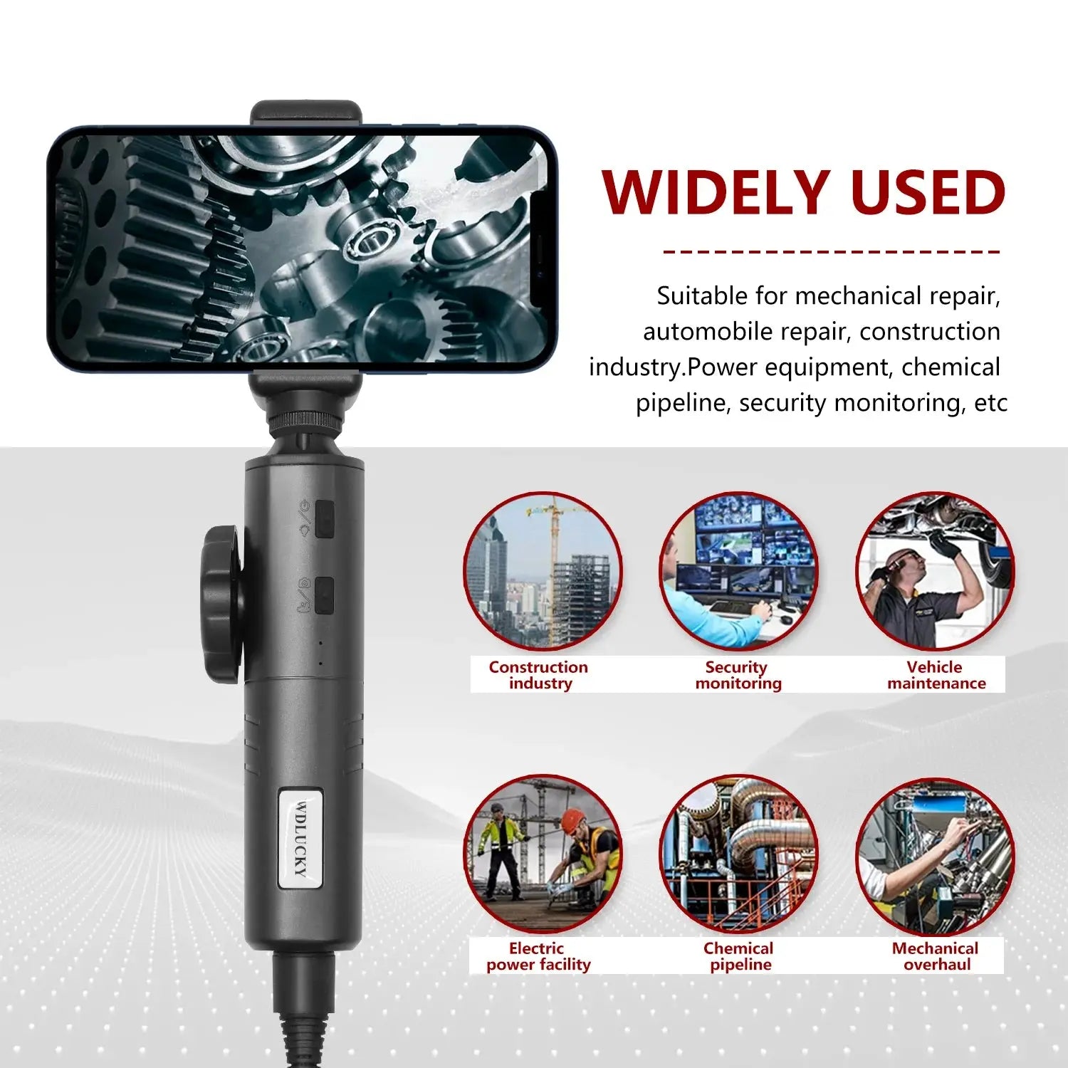 WDLUCKY 360° Two-Way Articulating Borescope Industrial Endoscope 3.9mm Car Sewer Inspection Camera with Light for  IOS Android Smart_Life_Tech