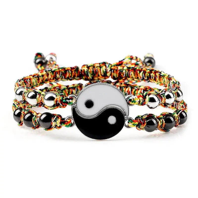 2Pcs/set Dragon Tai Chi Gossip Braided Bracelet for Women Men Best Friends Adjustable Yin Yang Bracelets Fashion Couple Jewelry Smart_Life_Tech