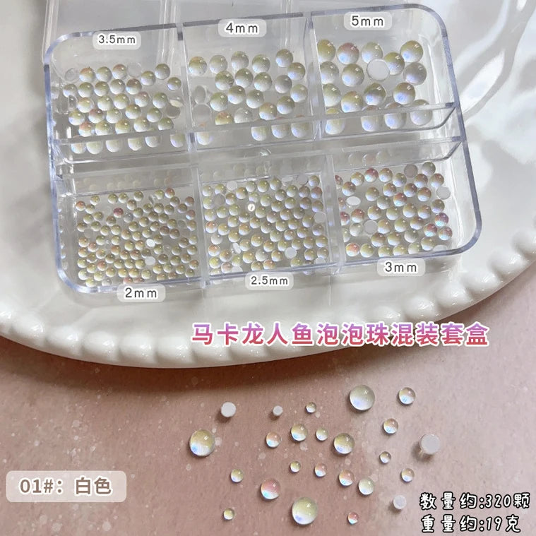 Ribbon Pearl Ball Nail Art Accessories Decorations Tools