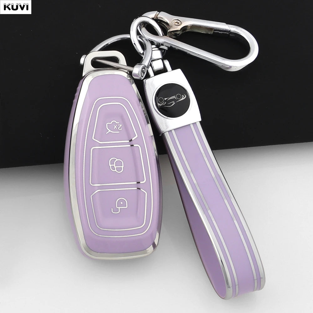 New TPU Car Smart Key Case Cover Shell For Ford Focus 3 4 ST Mondeo MK3 MK4 Fiesta Fusion Kuga Ecosport Protect Fob Accessories